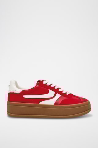 Nubuck Platform Sneakers - Rood