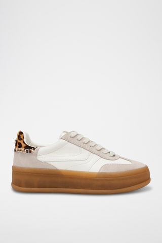 Leren Platform Sneakers - Wit