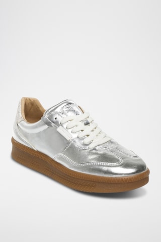 Leren Sneakers - Zilverkleurig