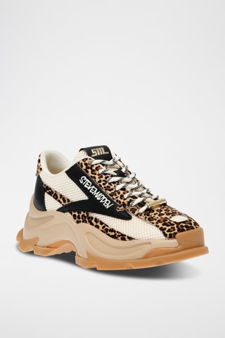 Nubuck Sneakers - Beige en Zwart