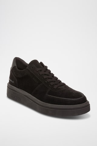 Leren Platform Sneakers - Zwart