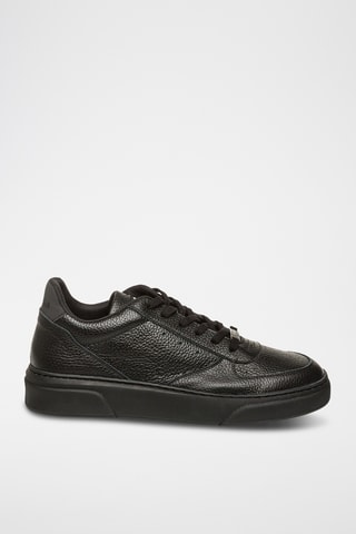 Leren Platform Sneakers - Zwart