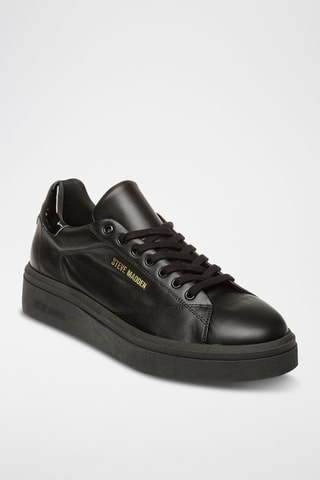 Leren Platform Sneakers - Zwart