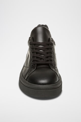 Leren Platform Sneakers - Zwart