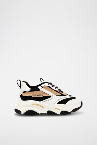 Platform Sneakers - Zwart en camel