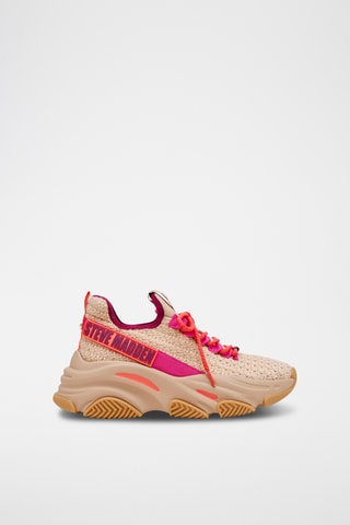 Sneakers - Beige en koraalrood