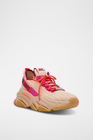 Sneakers - Beige en koraalrood