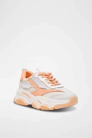 Platform Sneakers - Zalmkleurig en Lichtgrijs
