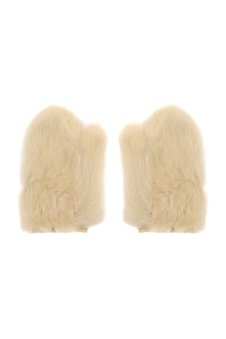 Moufles en cuir de mouton - Beige - Raey
