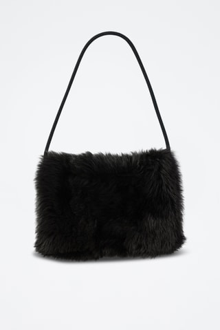 Sac porté épaule en cuir d’agneau - Noir - Raey