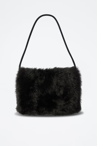 Sac porté épaule en cuir d’agneau - Noir - Raey