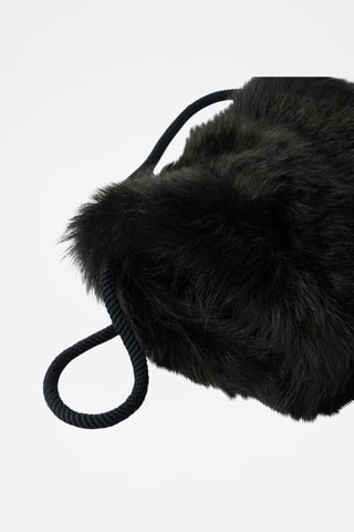 Sac porté épaule en cuir d’agneau - Noir - Raey