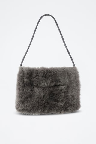 Sac porté épaule en cuir de mouton - Gris foncé - Raey