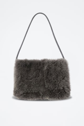 Sac porté épaule en cuir de mouton - Gris foncé - Raey