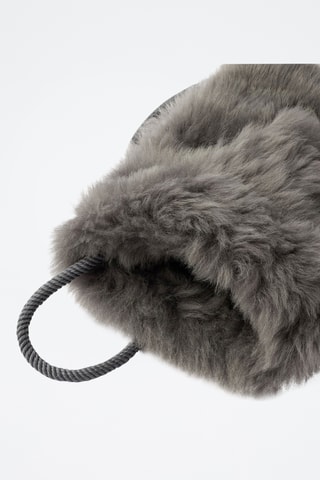 Sac porté épaule en cuir de mouton - Gris foncé - Raey