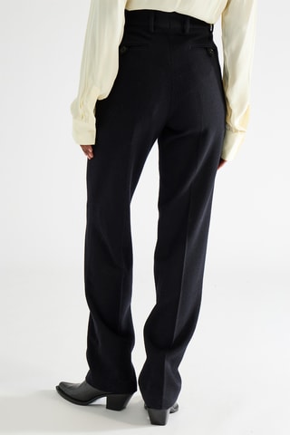 Wollen Broek Hoge Taille - Nachtblauw