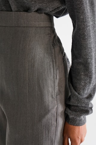 Tapered Wollen Broek Hoge Taille - Donkergrijs