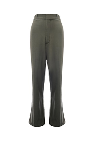 Wollen Broek Wide Legs - Olijfgroen