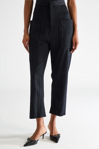 7/8 Broek met Hoge Taille - Marineblauw