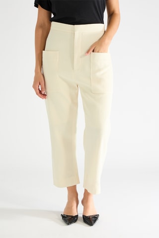 7/8 Broek met Hoge Taille - Wit