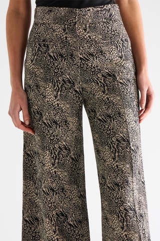 Wollen en Zijden Broek Flare Hoge Taille - Marineblauw 