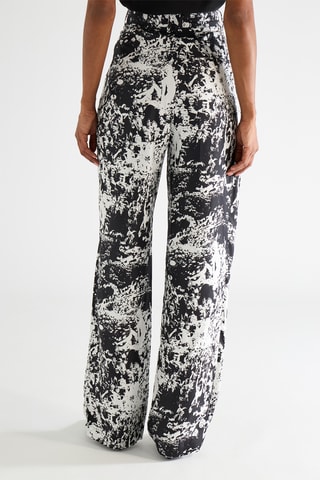 Zijden Broek Hoge Taille - Zwart en Wit