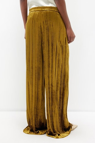 Velours Broek Wide Legs - Goudkleurig