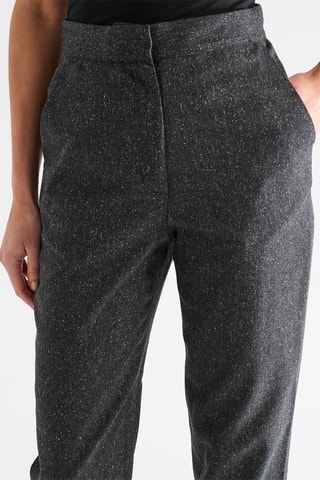 Skinny Wollen Broek Hoge Taille - Gemêleerd Grijs