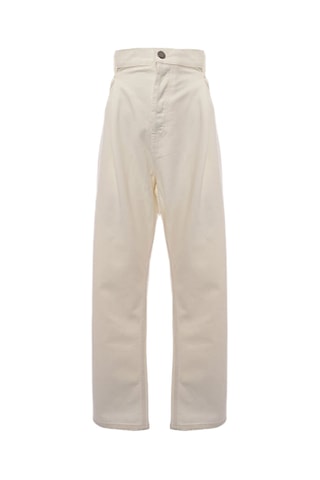 Biologisch Katoenen Jeans Hoge Taille - Wit