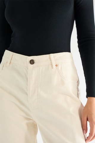 Jean 7/8 en lin taille haute - Beige - Raey