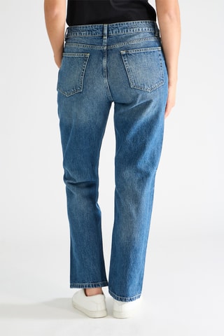 Biologisch Katoenen Jeans Hoge Taille - Petrolblauw