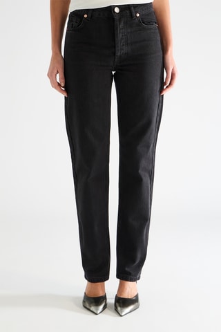 Biologisch Katoenen Jeans Hoge Taille - Zwart