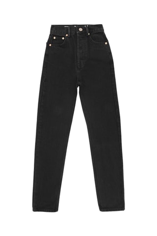 Biologisch Katoenen Jeans Straight Hoge Taille - Zwart