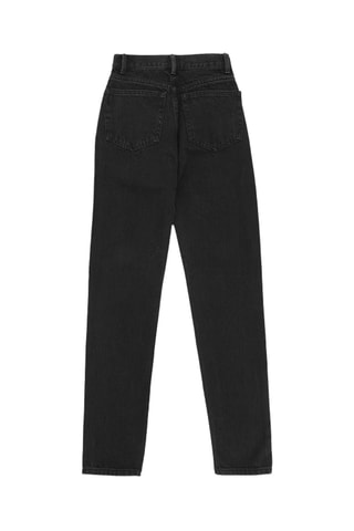 Biologisch Katoenen Jeans Straight Hoge Taille - Zwart