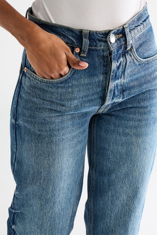 Biologisch Katoenen 7/8 Chino Jeans Hoge Taille - Kobaltblauw
