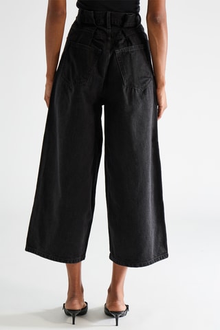 Biologisch Katoenen Jeans Hoge Taille - Zwart