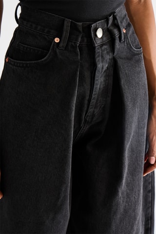 Biologisch Katoenen Jeans Hoge Taille - Zwart