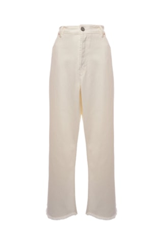 Biologisch Katoenen Jeans Wide Legs - Wit