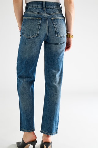 Biologisch Katoenen Rechte Jeans Kobaltblauw