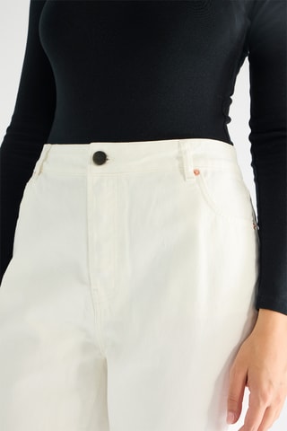 Jean en coton biologique taille haute - Blanc - Raey