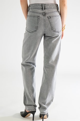 Biologisch Katoenen Jeans Hoge Taille - Lichtgrijs