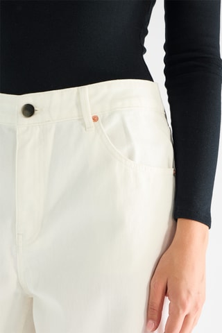 Biologisch Katoenen Jeans Hoge Taille - Wit