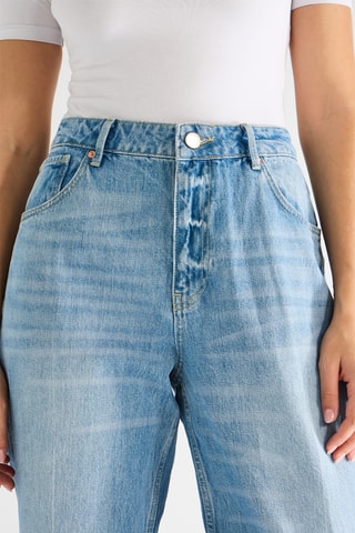 Biologisch Katoenen Jeans Hoge Taille - Lichtblauw