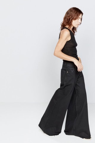 Biologisch Katoenen Jeans Flare Cut - Zwart