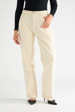 Biologisch Katoenen Jeans Hoge Taille - Beige