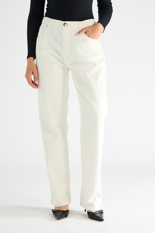 Biologisch Katoenen Jeans Hoge Taille - Wit