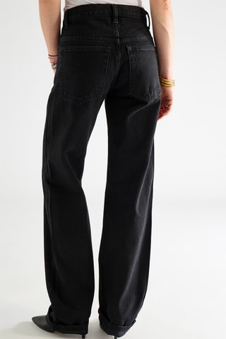 Biologisch Katoenen Jeans Hoge Taille - Zwart