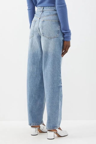 Biologisch Katoenen Jeans Tapered Hoge Taille - Lichtblauw