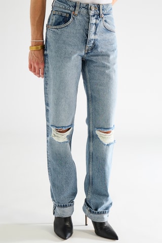 Biologisch Katoenen Jeans Hoge Taille - Lichtblauw