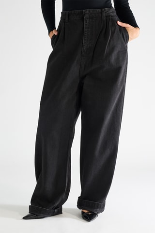 Biologisch Katoenen Jeans Tapered Hoge Taille - Zwart